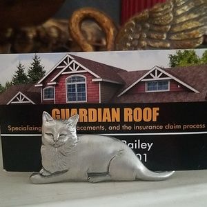 Cute Pewter Cat Card Holder!!🐈🐱
